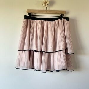 Worthington Layered Skater Skirt in Blush and Black
